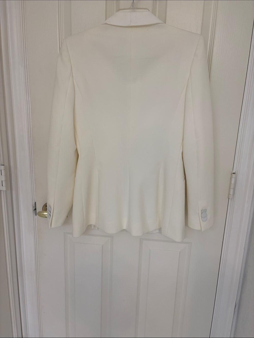ZARA Ivory Satin Lapel Blazer Jacket - Picture 2 of 4